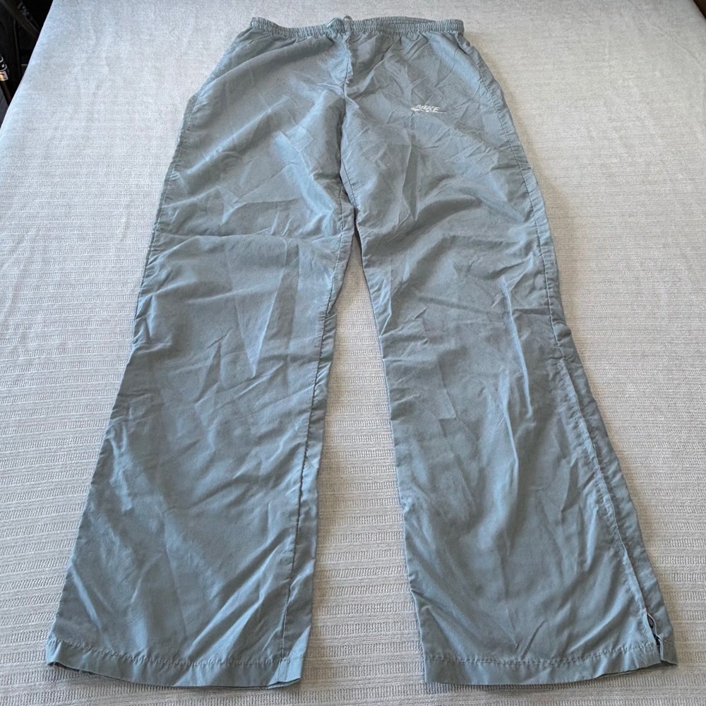 Vintage Nike Windbreaker Pants Mens Small Blue Grey Embroidered Logo Track Pants